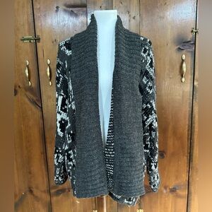Anthropologie John and Jenn Women’s Cardigan Sz Small Gray Black open front